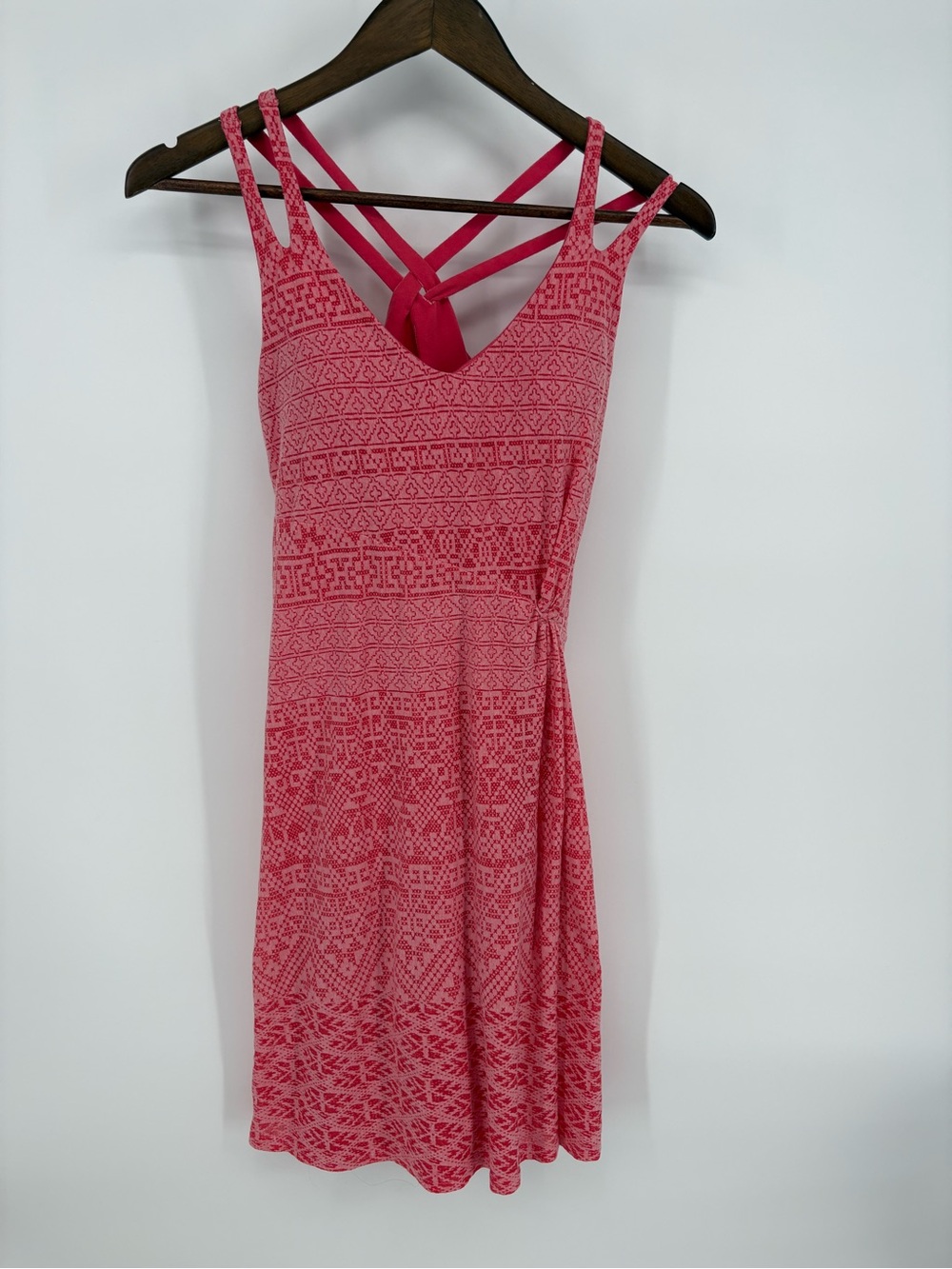 Athleta Watermelon Pink Knotted Nanda Dress Strappy Athletic Comfort